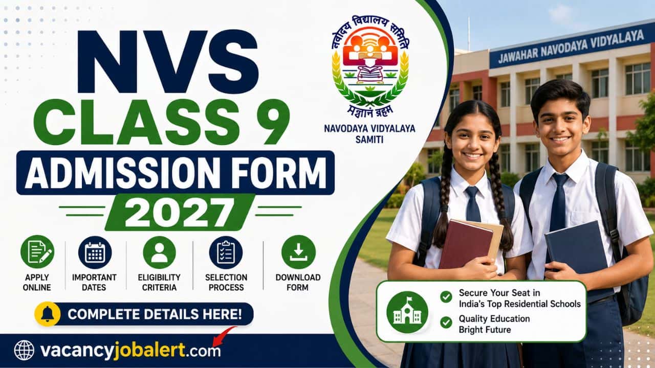 NVS Class 9 Admission Form 2027 online registration for JNVST Class 9