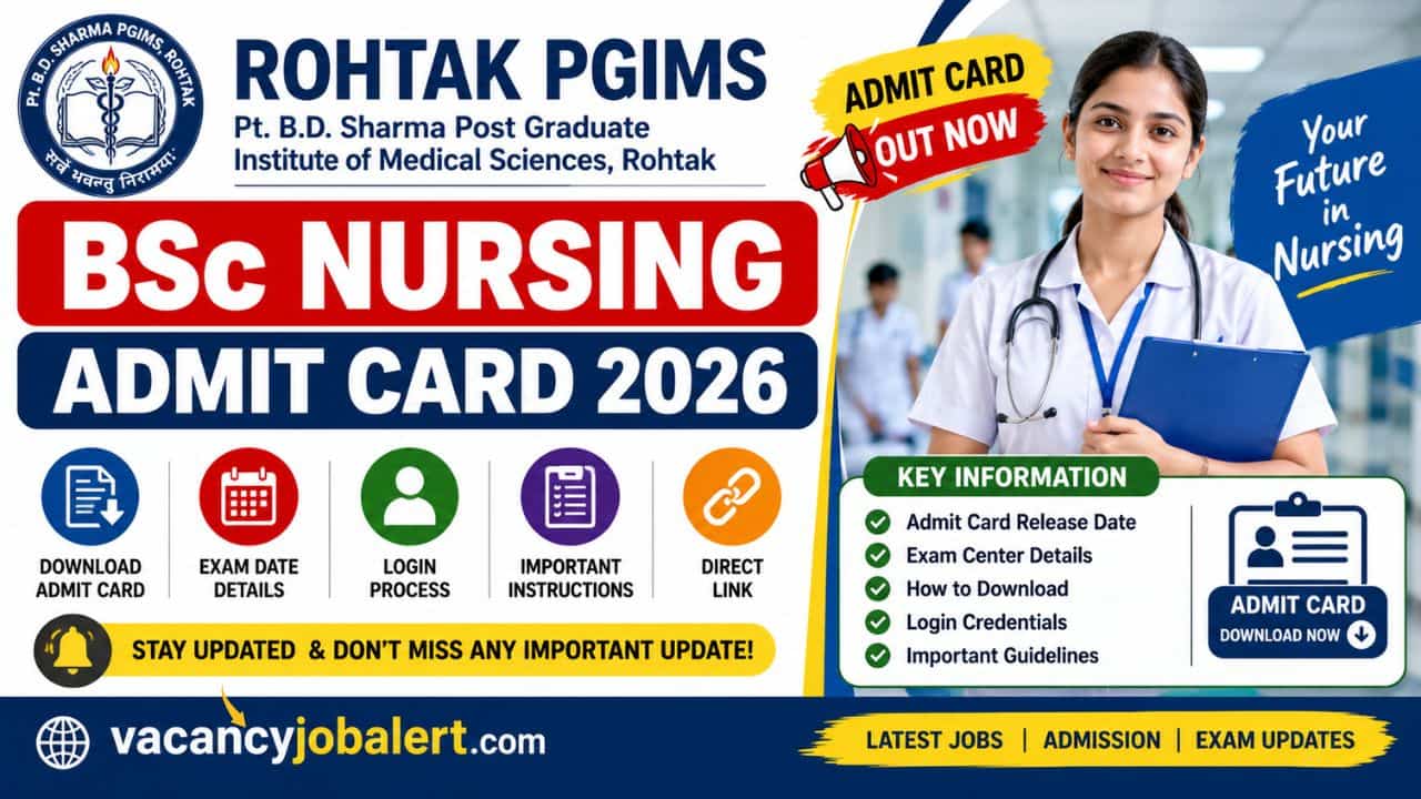 Rohtak PGIMS BSc Nursing Admit Card 2026