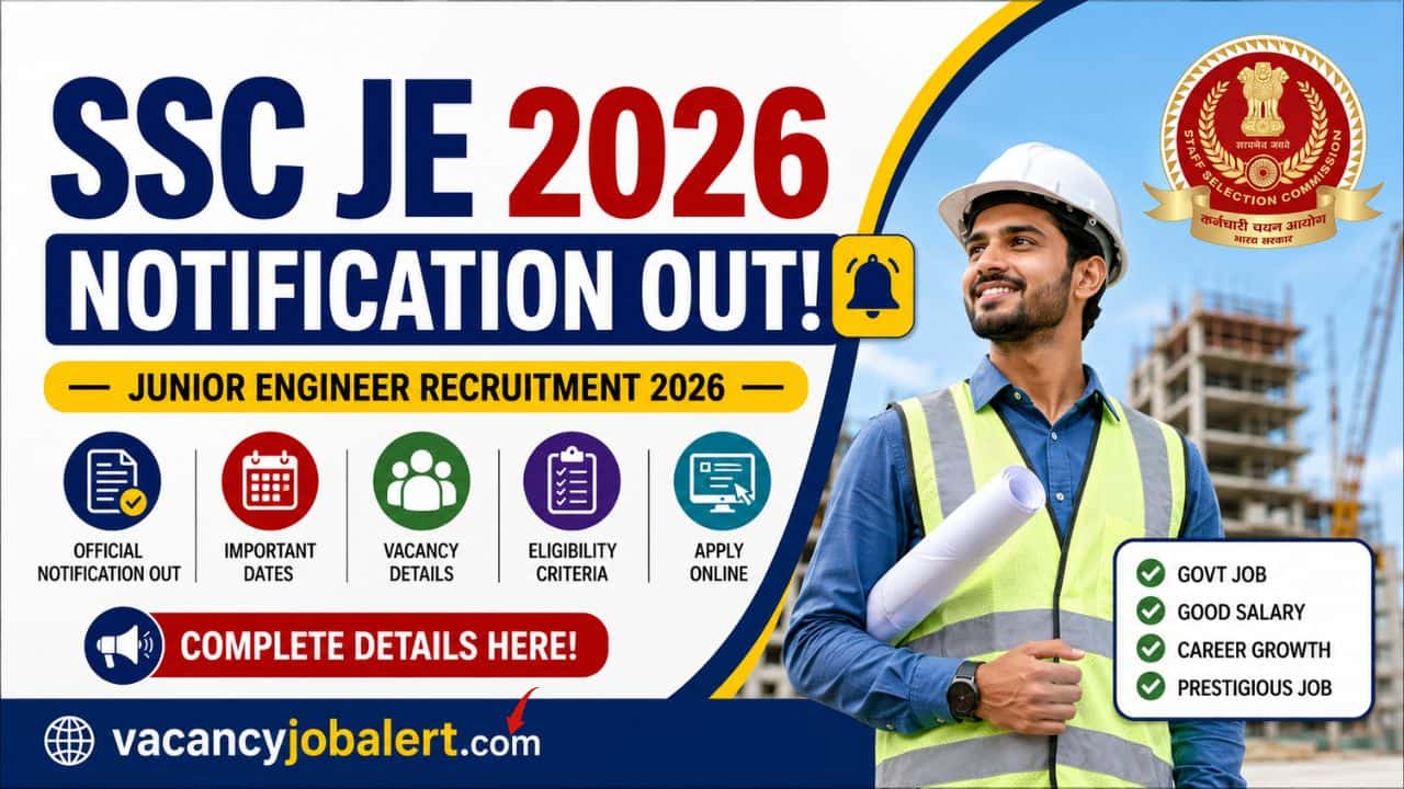 SSC JE 2026 Notification and online application for Junior Engineer posts