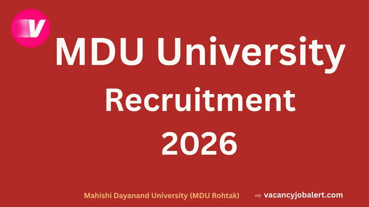 MDU University Recruitment 2026