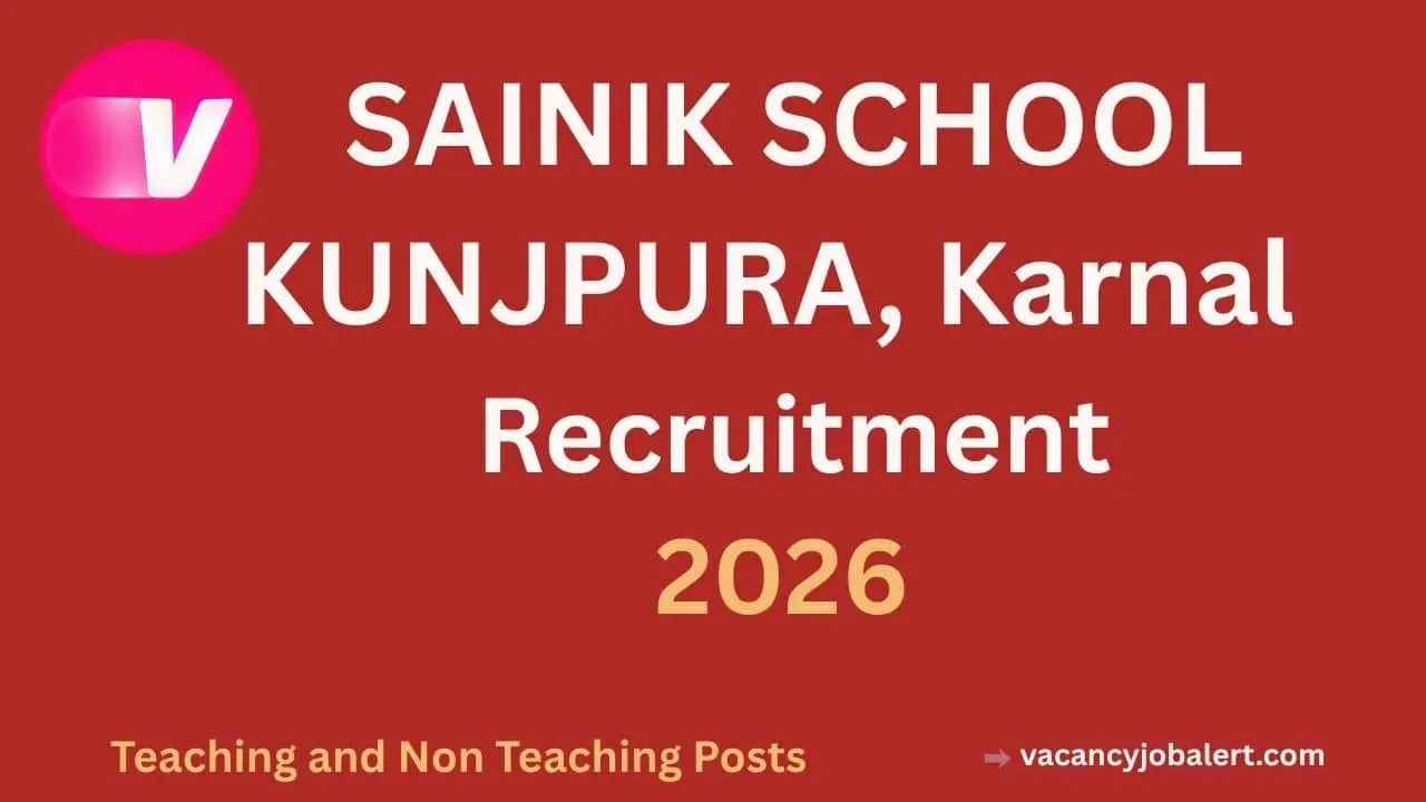 Sainik School Karnal Vacancy 2026